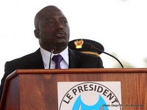  Joseph Kabila lors de son discours d’investiture le 20/12/2011 à Kinshasa. Radio Okapi