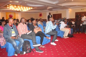 Des journalistes de Kinshasa à une conférence de presse/Infobascongo
