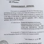 Kongo central: affiché complet, le bureau de l&rsquo;Assemblée provinciale examine le réquisitoire contre le gouverneur sous haute surveillance