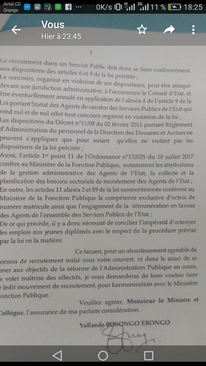 RDC: la demande de surséance du recrutement à la DGDA par la ministre de la Fonction publique fâche  les candidats